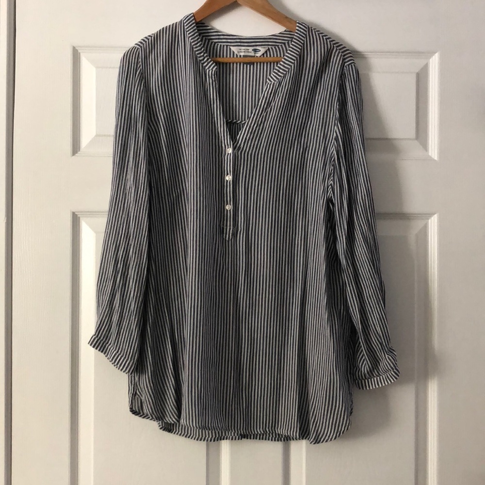 Navy & white striped tunic